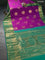 Bangalori silk saree purple and green with zari woven buttas and long zari woven border