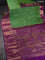 Bangalori silk saree green and violet with zari woven buttas and long zari woven border