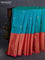 Bangalori silk saree teal blue and pink with zari woven buttas and long zari woven border