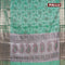 Banarasi kora saree green shade with allover ikat weaves and long zari woven border