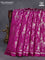 Chiniya silk saree pink with allover silver zari weaves and zari woven simple border
