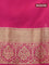 Pure kanchipuram silk saree orange and pink with zari woven buttas and zari woven border