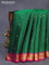 Pure kanchipuram silk saree green and magenta pink with zari woven buttas and zari woven korvai border