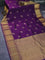 Pure kanchipuram silk saree purple with allover self emboss & buttas and zari woven border