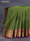 Pure kanchipuram silk saree sap green and purple with allover self emboss & zari weaves and floral zari woven border