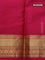 Pure kanchipuram silk saree beige and pink with zari woven buttas and zari woven border