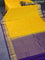 Pure kanchipuram silk saree yellow and violet shade with zari woven buttas and zari woven border