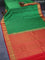 Pure kanchipuram silk saree green and red with zari woven buttas and zari woven border