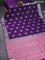 Pure kanchipuram silk saree deep violet and pink with silver zari woven buttas and silver zari woven buttas