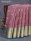 Pure kanchipuram silk saree rosy brown and teal blue with zari woven buttas and zari woven border