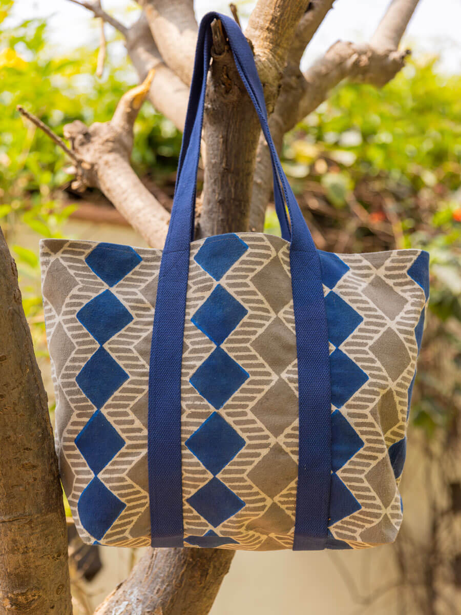Celestial Hand Block Printed Tote Bag