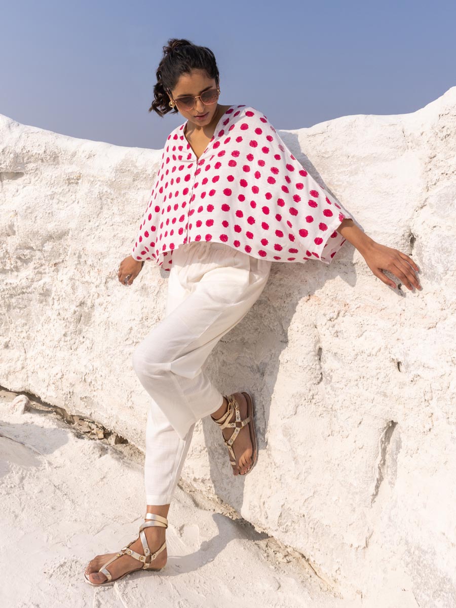 Set of 2 - Cherry Blossom Poncho Top and Pants