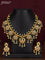 Antique guttapusalu necklace peacock design with kemp & cz stones and pearl hangings