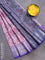 Banarasi semi tussar saree pastel pink and blue with allover ikat weaves and silver zari woven border