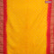 Bandhani saree mango yellow and red with allover bandhani prints and banarasi style border