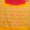 Bandhani saree red and mango yellow with allover bandhani prints and banarasi style border