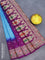 Bandhani saree light blue and purple with allover bandhani prints and banarasi style border