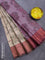 Banarasi semi tussar saree beige and wine shade with allover ikat weaves and copper zari woven border