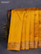 Chiniya silk saree mustard yellow with plain body and woven border