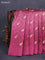 Chiniya silk saree mauve pink with allover zari buttas & bandhini prints in borderless style