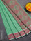 Coimbatore cotton saree green and pink with allover self emboss and thread woven border