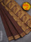 Coimbatore cotton saree dual shade of brown with allover self emboss and thread woven border