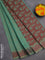 Coimbatore cotton saree dual shade of teal bluish sandal and maroon with allover self emboss and thread woven border