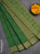 Coimbatore cotton saree green and sandal with allover self emboss and thread woven border