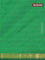 Arani semi silk saree green with plain body and zari woven border