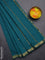 Arani semi silk saree peacock green with rudhraksha & paisley zari woven buttas and zari woven border