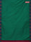 Arani semi silk saree green and blue with plain body and temple design border