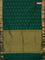 Arani semi silk saree green with zari woven floral buttas and zari woven border