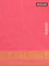 Arani semi silk saree peach pink and dual shade of yellow with plain body and zari woven simple border