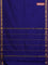 Arani semi silk saree blue and dark mustard with plain body and zari woven simple border