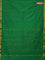 Arani semi silk saree green with plain body and zari woven border