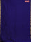 Arani semi silk saree blue with plain body and zari woven border