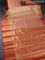 Bangalori tissue silk saree peach shade and reddish pink with allover zari woven brocade weaves and long zari woven border