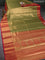 Bangalori tissue silk saree light green and pink with allover zari woven brocade weaves and long zari woven border