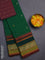 Chettinad cotton saree green and dual shade of maroon with thread woven buttas and long rettapet thread woven border