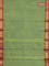 Chettinad cotton saree light green and red with plain body and zari woven border