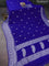 Banarasi chiffon silk saree royal blue with silver zari woven buttas and silver zari woven border