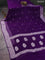 Banarasi chiffon silk saree violet with silver zari woven buttas and silver zari woven border