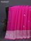 Banarasi chiffon silk saree pink with silver zari woven buttas and silver zari woven border