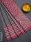 Chappa saree grey and mauve pink with allover small zari checked pattern and printed border