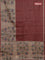 Chappa saree deep maroon and beige with allover small zari checked pattern and floral digital printed pallu