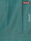Chappa saree teal green and grey with allover small zari checked pattern and printed border