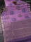 Bangalori semi silk saree mild purple and purple with allover elephant ikat butta weaves and zari woven border