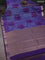 Bangalori semi silk saree dual shade of violet and purple with allover elephant ikat butta weaves and zari woven border