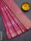 Bangalori semi silk saree pink with allover ikat butta weaves and zari woven border