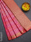 Bangalori semi silk saree peach pink and orange with allover ikat weaves and zari woven border